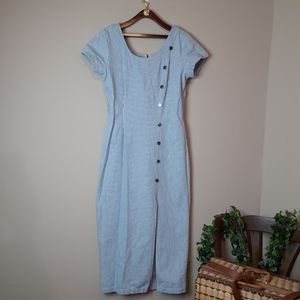 Switch U.S.A. seersucker sheath dress w/ buttons